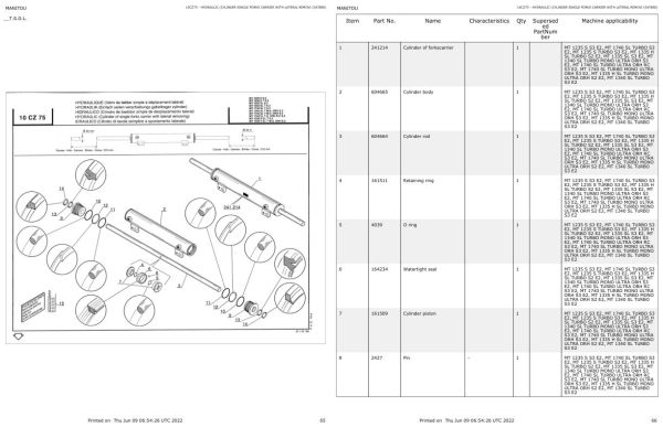 Manitou Telehandler MT 1335 SL S3 E2 Parts Catalog 547848 1
