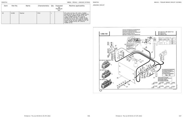 Manitou Telehandler MT 1340 SL TURBO S3 E2 Parts Catalog 547848 1