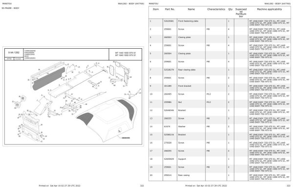 Manitou Telehandler MT 1440 100D ST5 S1 Parts Catalog 647760 1