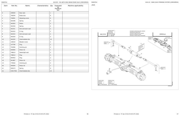 Manitou Telehandler MT 1440 100P ST3B S2 Parts Catalog 647500 1