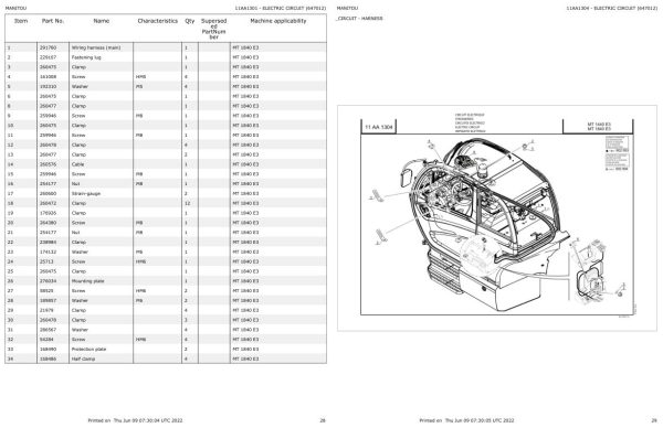 Manitou Telehandler MT 1440 1840 E3 Parts Catalog 647012 1