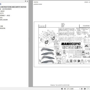 Manitou Telehandler MT 1440 A PRIVILEGE Parts Catalog 547964