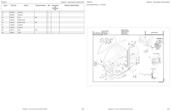 Manitou Telehandler MT 1440 EASY 75D ST3B S1 Parts Catalog 647563 1