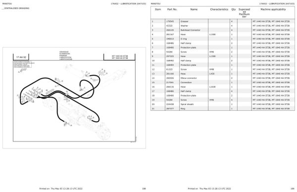 Manitou Telehandler MT 1440 H A ST3B Parts Catalog 647103 1