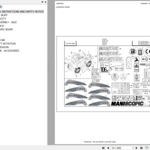 Manitou Telehandler MT 1440 PRIVILEGE Parts Catalog 547958