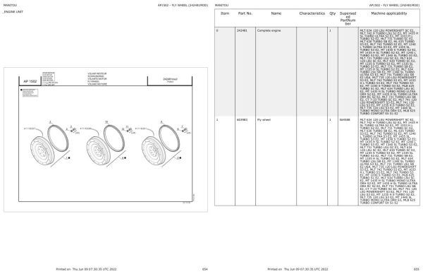 Manitou Telehandler MT 1440 SL TURBO S3 E2 Parts Catalog 547914 1