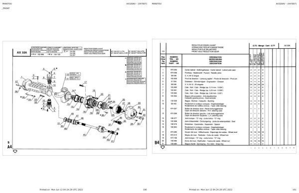 Manitou Telehandler MT 1530 SCP TURBO NACELLE ORH Parts Catalog 547007 1