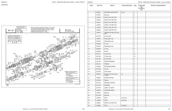 Manitou Telehandler MT 1740 SL TURBO S2 Parts Catalog 547837 1