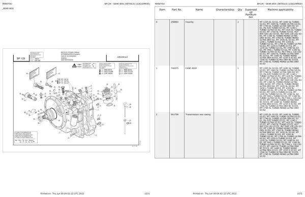 Manitou Telehandler MT 1740 SL TURBO ULTRA ORH RC S3 E2 Parts Catalog 547858 1 1