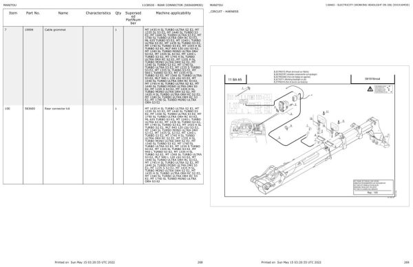 Manitou Telehandler MT 1740 SL TURBO ULTRA S3 E2 Parts Catalog 547848 1 1