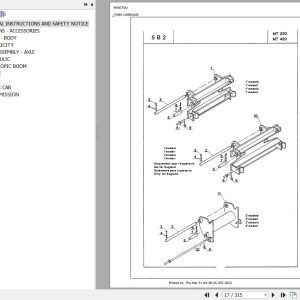 Manitou Telehandler MT 220 Parts Catalog 47575