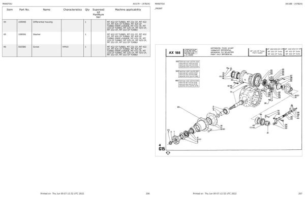 Manitou Telehandler MT 431 CP Parts Catalog 47824 1