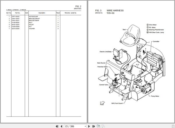 031 TCM Forklift FB30 8 FB30 8V FB35 8S Parts Catalog PB 7P7A 001 1