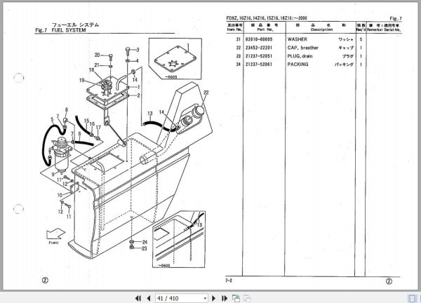 032 TCM Forklift FDG9N FDG10N FDG14N FDG15N FDG18N 16S Parts Manual 2