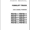 036 TCM Forklift FD10 to FG18 C19 T19 Parts Ctalog PF 18BA