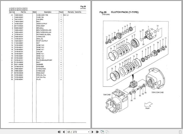 036 TCM Forklift FD10 to FG18 C19 T19 Parts Ctalog PF 18BA 2