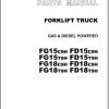 037 TCM Forklift FD15 FD18 FG15 FG18 C9H T9H Parts Manual PF 18MA