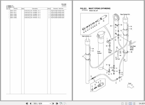 042 TCM Forklift FD20 FD25 FG20 FG25 C3 T3 W3 Parts Catalog PF 2A0C 2