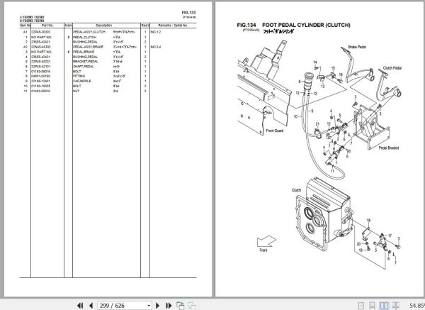 043 TCM Forklift FD20 FD25 FG20 FG25 C3 T3 W3 Parts Catalog PF 2A0D 1