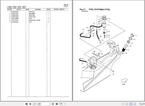 047 TCM Forklift FD20 FD25 FG20 FG25C6 T6 C17 T17 Parts Manual PF 36AA 1