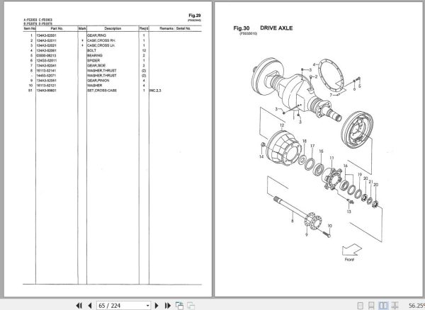 055 TCM Forklift FD30 FG30 C6 T6 Parts Manual PF 36PA 2