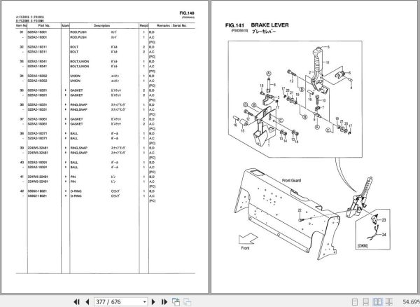 057 TCM Forklift FD30 FG30 C6 T6 W6 Parts Catalog PF 36PD 2