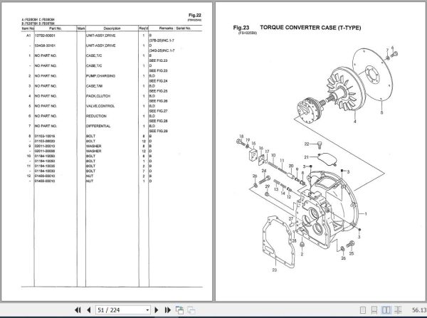 058 TCM Forklift FD30 FG30 C6H T6H Parts Manual PF 37FA 2