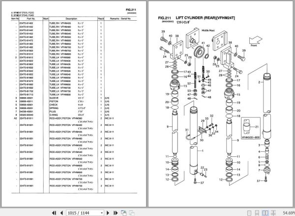 064 TCM Forklift FD35 FD40 FD45 FD50 FG35 FG40 FG45 FG50 C8 T8 Parts Catalog PF 35AF 2