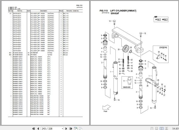 072 TCM Forklift FG10C13 to FD18T13 Parts Catalog PF 0A2A 2