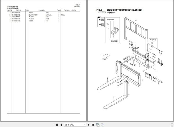 073 TCM Forklift FG10C13 To FHD18T3Z Attachment Parts Catalog PA 0A2B 001 1