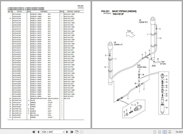 080 TCM Forklift FHDG20 FHDG25 C3 T3 W3 Parts Catalog PF 2E0D 2