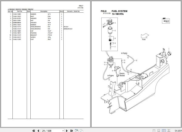 081 TCM Forklift FHD15 FHD18 C3Z T3Z Parts Catalog PF 0L6B 1