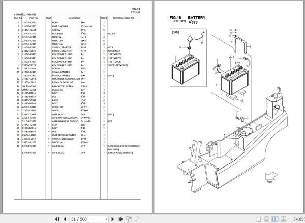081 TCM Forklift FHD15 FHD18 C3Z T3Z Parts Catalog PF 0L6B 2
