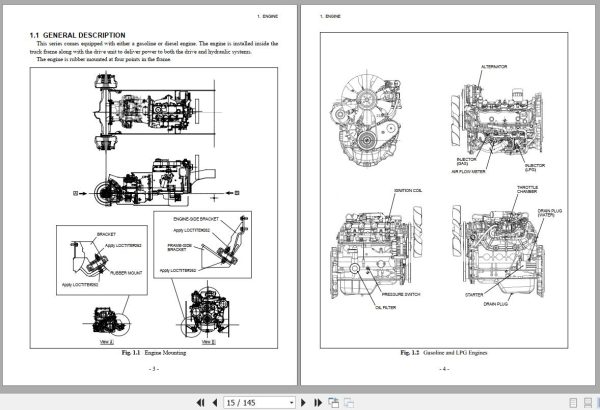 082 TCM Forklift FHD15T3 FHG15T3 FD35T3S FG35T3S Service Manual SEF 0F7BE 1