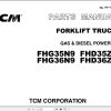 084 TCM Forklift FHD35 FHD36 FHG35 FHG36N9 Parts Manual PF 13TE