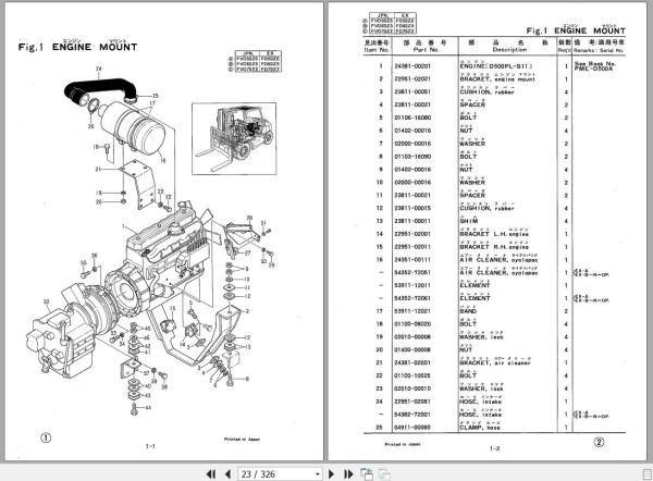 088 TCM Forklift FVD50 FD50Z6 FVD60 FD60Z5 FVD70 FD70Z2 Parts Manual PF 437C 1