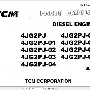 090 TCM Isuzu Engine 4JG2PJ Series Parts Manual PE 4JG2E