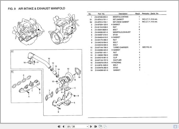 093 TCM Isuzu Engine A 4BG1TPE 08 Parts Manual PE A 4BG1TPE 08A 2