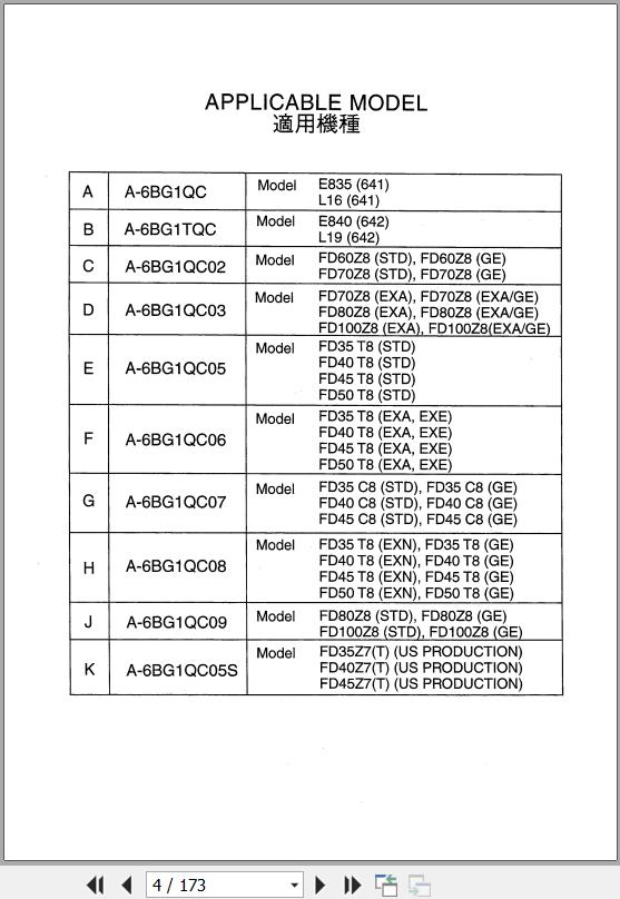 095 TCM Isuzu Engine A 6BG1 Series Parts Catalog PE A 6BG1QCG 1