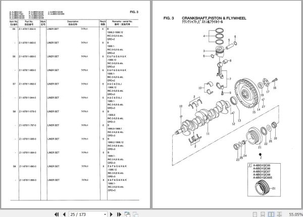 095 TCM Isuzu Engine A 6BG1 Series Parts Catalog PE A 6BG1QCG 2