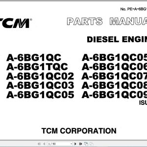 096 TCM Isuzu Engine A 6BG1 Series Parts Manual PE A 6BG1QCF