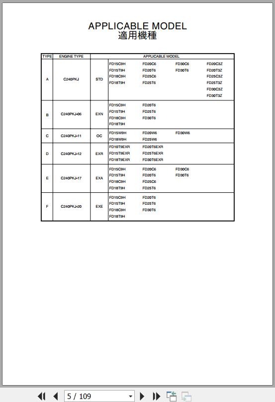 098 TCM Isuzu Engine C240PKJ Series Parts Catalog PE C240PKJ 1C 1