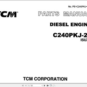 101 TCM Isuzu Engine C240PKJ 22 Parts Catalog PE C240PKJ 22A