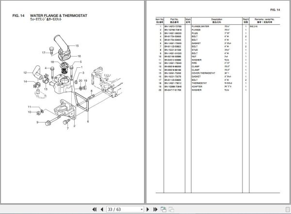102 TCM Kubota Engine D1503 M E2B FLTC 1 Parts Catalog PE D1503 M E2B FLTC 1A 2