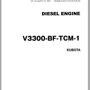 105 TCM Kubota Engine V33300 BF TCM 1 Parts Manual PE V3300 BF TCM 1A