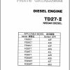 117 TCM Nissan Engine TD27 II Parts Catalog PE TD27 IIA