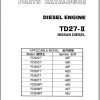 118 TCM Nissan Engine TD27 II Parts Catalog PE TD27 IIB