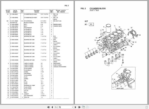 118 TCM Nissan Engine TD27 II Parts Catalog PE TD27 IIB 2