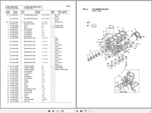 119 TCM Nissan Engine TD27 II Parts Catalog PE TD27 IIC 2