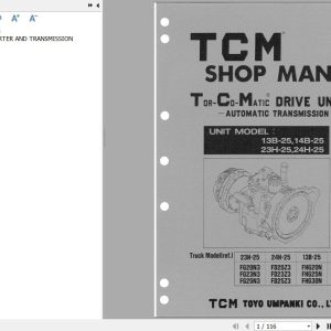 121 TCM Transmission 13B 14B 23H 24H 25 Shop Manual MU 23H25AE